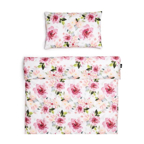 Biancheria da letto per culla in cotone 135x100 cm Watercolor Flowers - ESECO-image-1