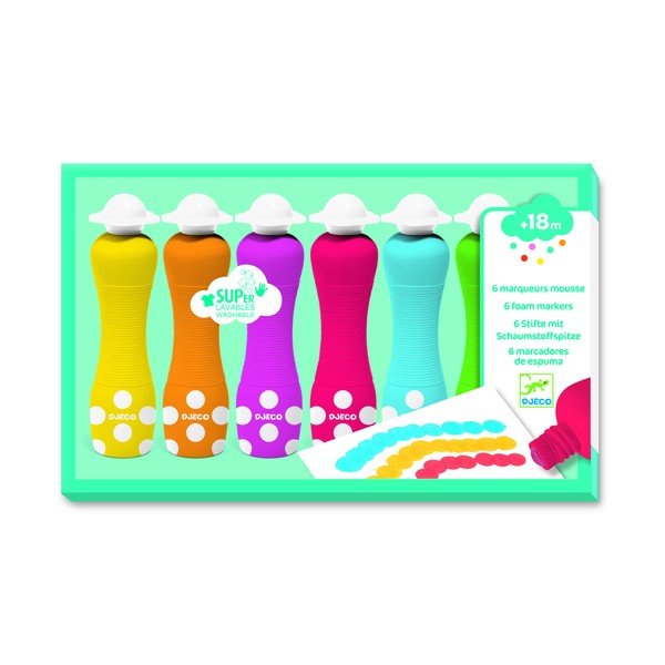 Set di 6 colori a dita con applicatore - Djeco-image-2
