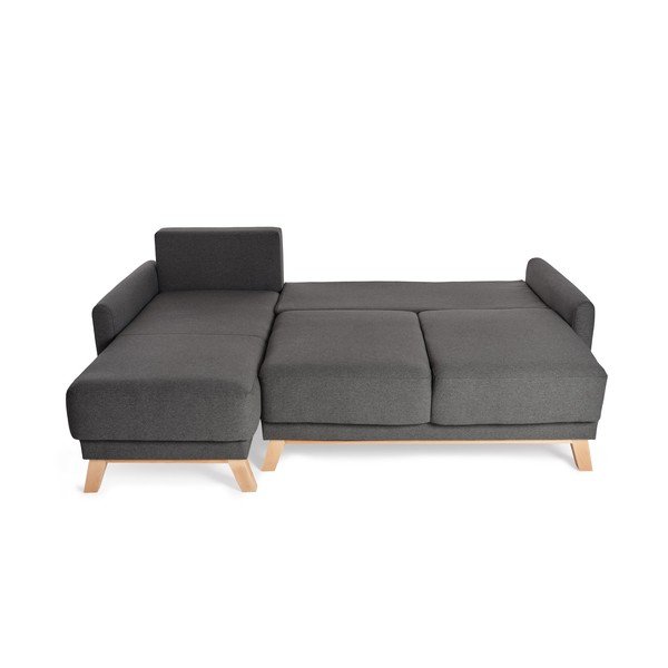 Divano letto variabile grigio scuro ad angolo Pop - Bonami Selection-image-3