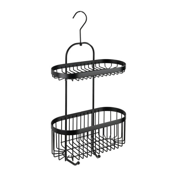 Cestino nero da appendere a 2 livelli Classic Plus - Wenko-image-1