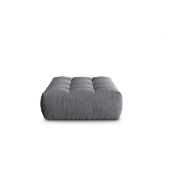 Pouf in tessuto bouclé grigio scuro Bloom - Micadoni Home