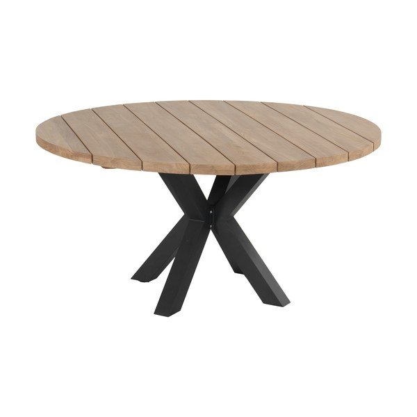 Tavolo da pranzo da giardino rotondo in teak massiccio ø 150 cm Stephanie – Hartman-image-3