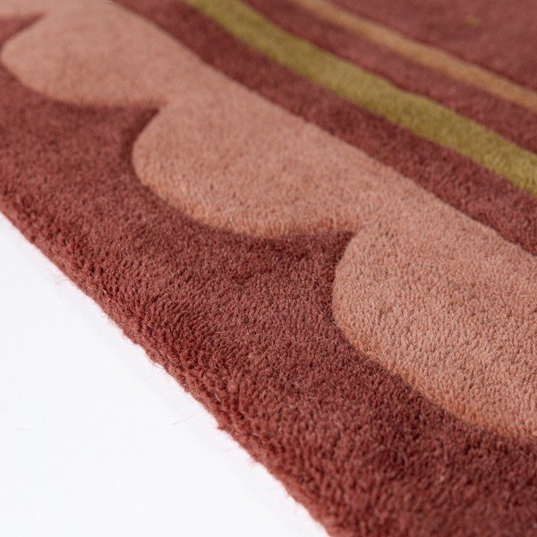 Tappeto rotondo burgundy in lana tessuto a mano ø 120 cm Lois – Flair Rugs-image-4