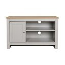 Tavolo TV in rovere decorato in colore grigio-naturale 95x58 cm Emerald - Støraa