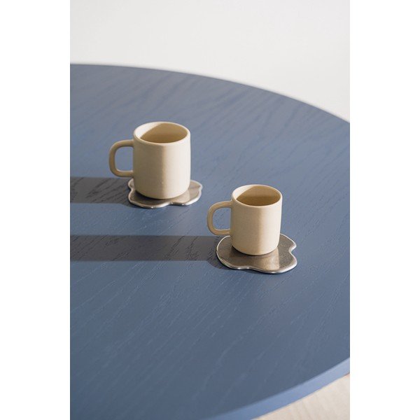 Set di sottobicchieri argentati in metallo 4 pz Plama – noo.ma-image-1