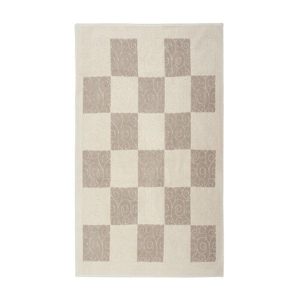 Tappeto in cotone crema Check, 120 x 180 cm - Floorist