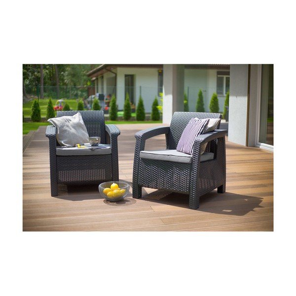 Poltrona da giardino grigio scuro Corfu - Keter-image-1