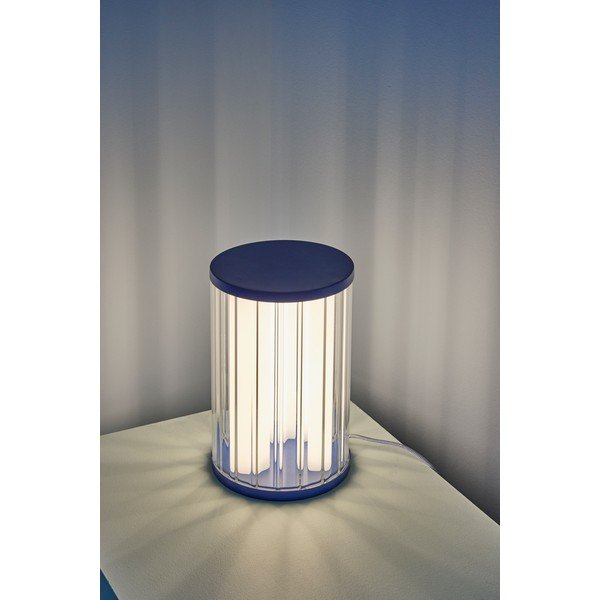 Lampada da tavolo LED blu in vetro con intensità regolabile (altezza totale 30 cm) Aru – Hübsch-image-2