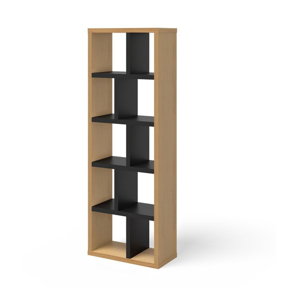 Libreria in rovere decorato in nero e naturale 70x198 cm Berlin - TemaHome-image-3