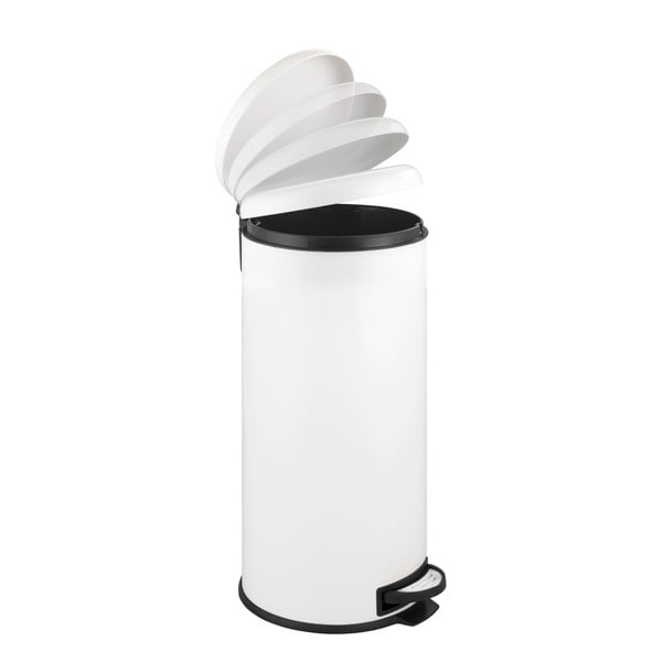 Bidone per rifiuti in acciaio bianco da 30 l Leman - Wenko-image-2
