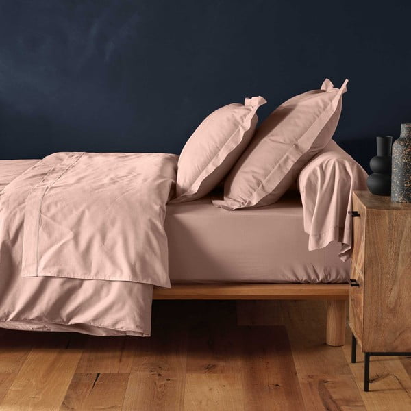 Lenzuolo rosa in cotone elasticizzato 180x200 cm Lina - douceur d'intérieur-image-2