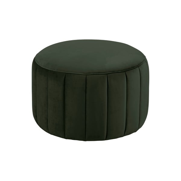 Pouf in velluto verde scuro , ⌀ 60 cm Doria - Actona