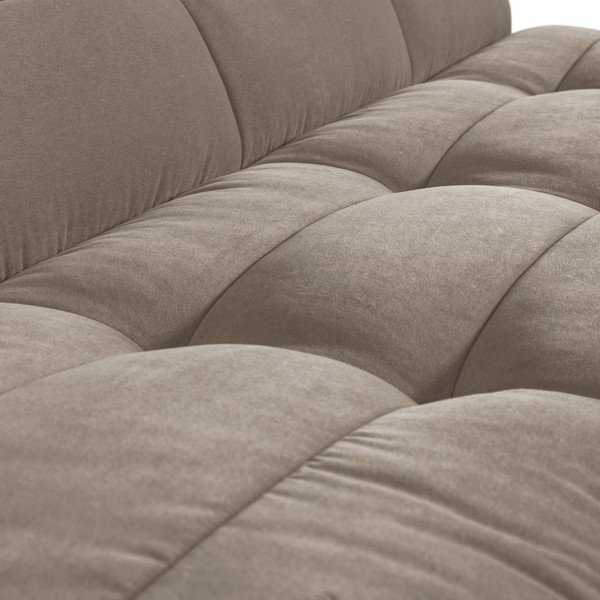 Panchina grigio tortora in imbottito con rivestimento in velluto Cluster – vtwonen-image-1