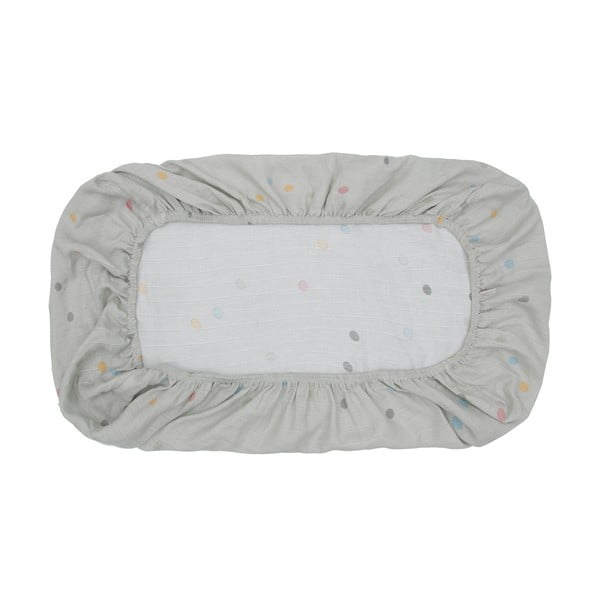Lenzuolo per neonati in mussola grigia Dots, 60 x 120 cm - Kindsgut-image-4
