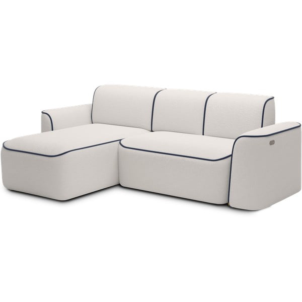 Divano angolare blu/color crema (con penisola a sinistra/con chaise lounge) e rivestimento in bouclé Ume – ELTAP-image-2