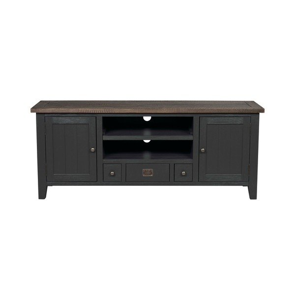Cassapanca TV in legno grigio scuro, lunghezza 160 cm Nottingham - Rowico-image-1