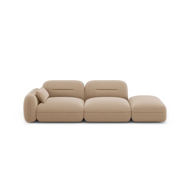 Poltrona lounge in velluto beige (angolo sinistro) Audrey - Interieurs 86