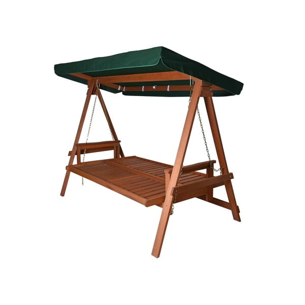 Altalena da giardino in legno verde Vegas Lux - Rojaplast-image-3