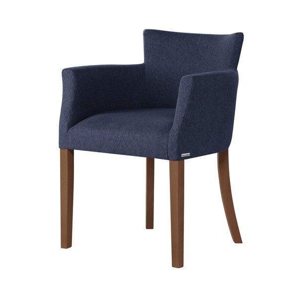 Sedia blu scuro con gambe in legno di faggio marrone scuro Santal - Ted Lapidus Maison