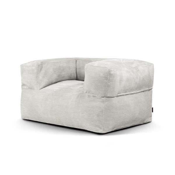 Puof a sacco color crema con rivestimento in velluto a coste MooG – SLOWDOWN