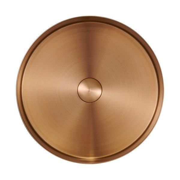 Lavabo rotondo color rame in acciaio inox ø 38 cm Aurum – Sapho-image-2