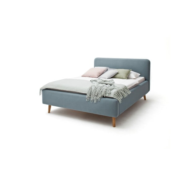 Letto matrimoniale imbottito blu polveroso rete non inclusa 160x200 cm Mattis – Meise Möbel-image-3