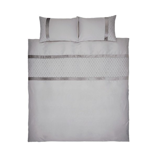 Biancheria grigia per letto matrimoniale 200x200 cm Sequin Cluster - Catherine Lansfield