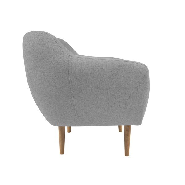 Poltrona grigio chiaro con gambe chiare Sicile - Mazzini Sofas-image-1
