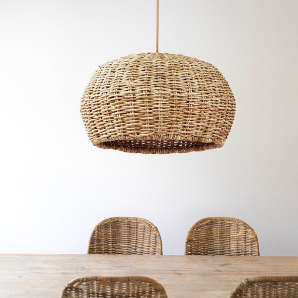 Lampada a sospensione in rattan, altezza 150 cm Nest - SULION-image-1