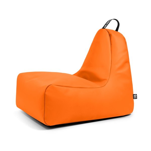 Puof a sacco arancione con rivestimento in finta pelle Chill XL – So Soft?