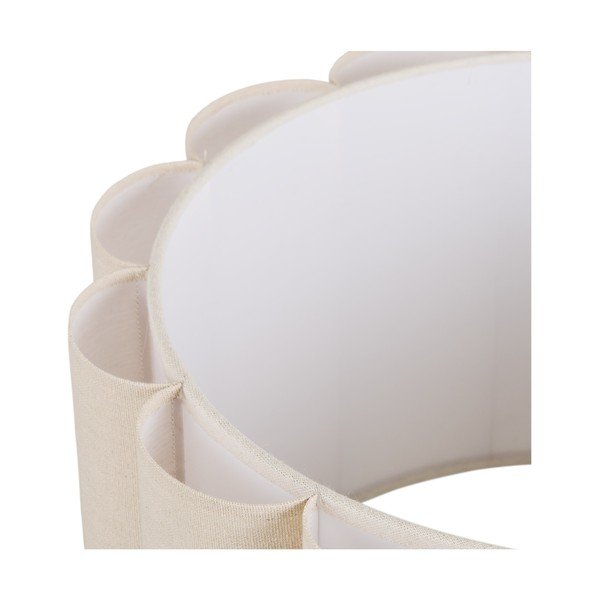 Lampada da terra beige/argentata in lino (altezza totale 150 cm) Wattom – House Nordic-image-4