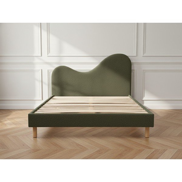 Letto matrimoniale imbottito verde imbottito con rete inclusa 180x200 cm Celina – Bobochic Paris-image-3