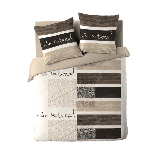 Set copripiumino e federa marrone in cotone per letto matrimoniale/per letto esteso 3 pezzi 260x240 cm So Natural – douceur d'intérieur