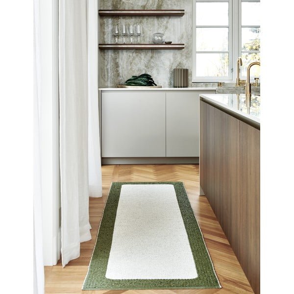 Tappeto da interno/esterno verde/color crema 70x120 cm Ilda Pine – Pappelina-image-1