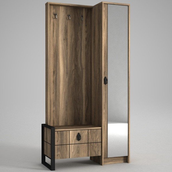 Armadio con specchio in legno di noce Ratto Lost - Tera Home-image-1