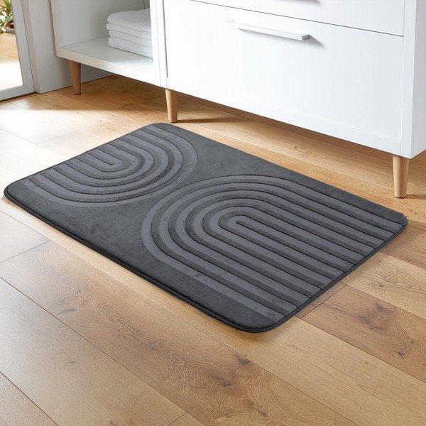 Tappetino per il bagno color antracite 45x75 cm Allure – douceur d'intérieur-image-1