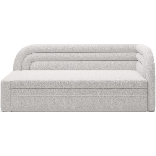 Divano color crema allungabile/con contenitore con penisola a destra e rivestimento in bouclé 223 cm Fabillo – ELTAP