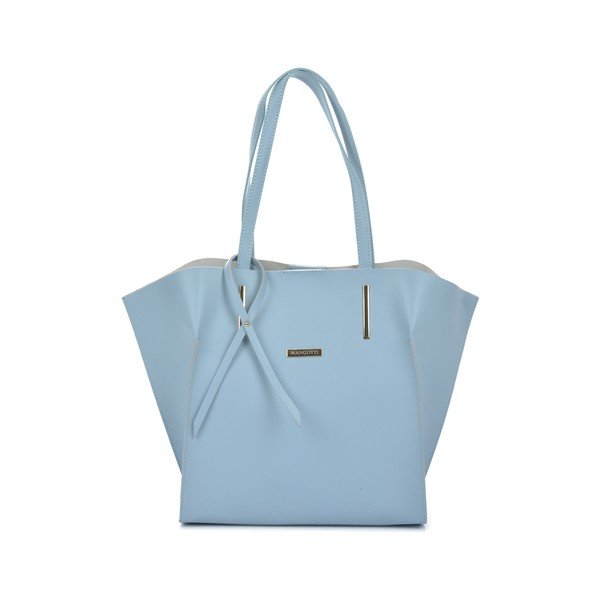 Světle modrá kožená kabelka Mangotti Bags Caritta