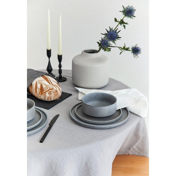 Set di piatti grigi in gres 18 pz Malia - Bonami Selection-image-2