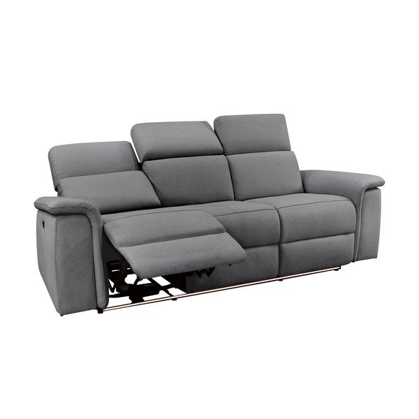 Divano grigio in pelle 211 cm Pareli - Støraa-image-1
