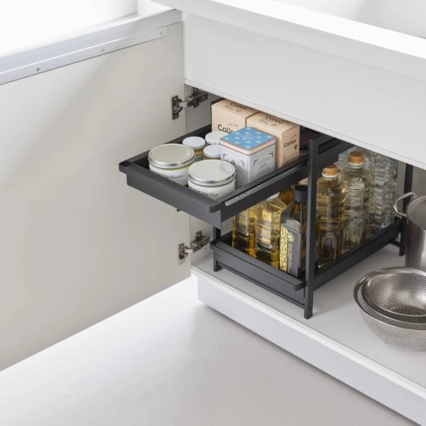 Ripiano aggiuntivo nero in metallo 30x42 cm Tower – YAMAZAKI-image-2