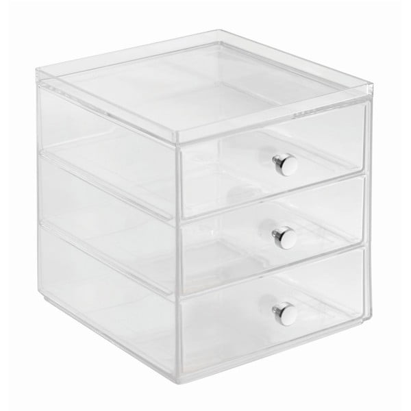 Organizer trasparente con 3 cassetti Cassetti, altezza 18 cm - iDesign-image-2