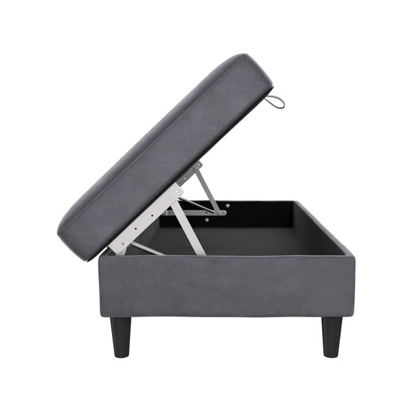 Poggiapiedi in velluto grigio Hartford - Støraa-image-3