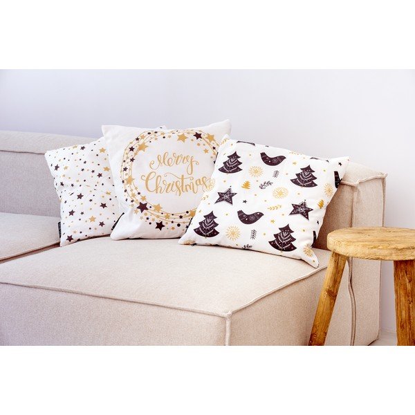 Federa con motivo natalizio 45x45 cm Golden Stars - Butter Kings-image-3