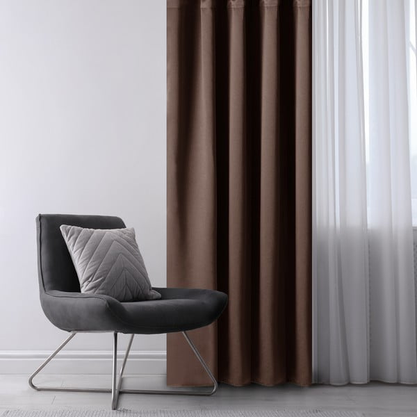 Tenda parzialmente oscurante marrone 140x245 cm Kierra – Restilo-image-1