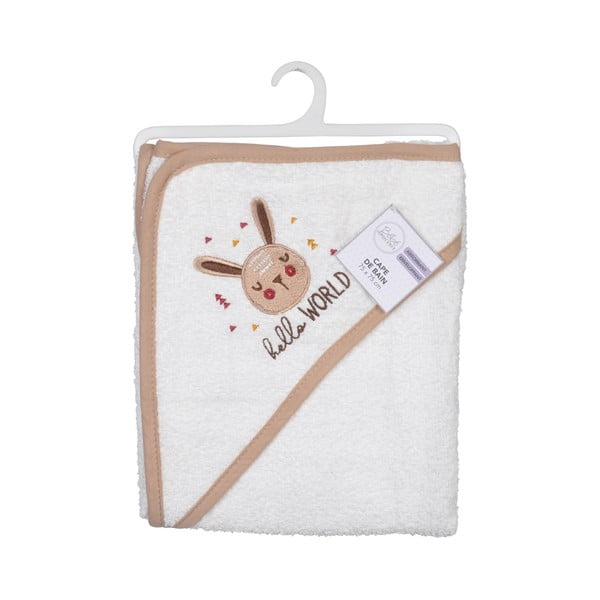 Asciugamano con cappuccio da bambini bianco in cotone 75x75 cm Forest – Bébé Douceur-image-1