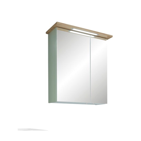 Mobile bagno sospeso verde con specchio 60x72 cm Set 963 - Pelipal-image-2