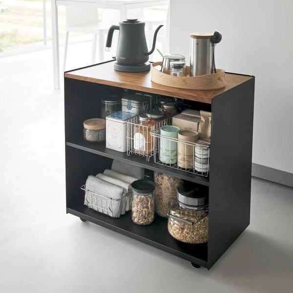 Carrello portaoggetti nero in metallo 60x59x35 cm Tower – YAMAZAKI-image-1