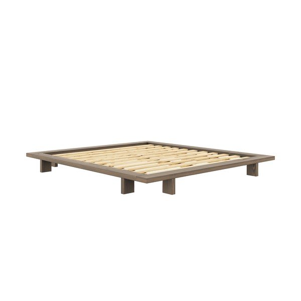Hnědá dvoulůžková postel z borovicového dřeva s roštem 180x200 cm Japan – Karup Design