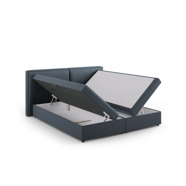 Letto boxspring blu con contenitore 160x200 cm Arendal – Cosmopolitan Design-image-3